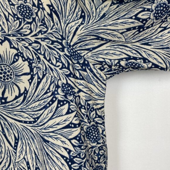 H&M x William Morris & Co 8 Floral Print Top Blouse Navy Blue Ivory - Picture 8 of 15